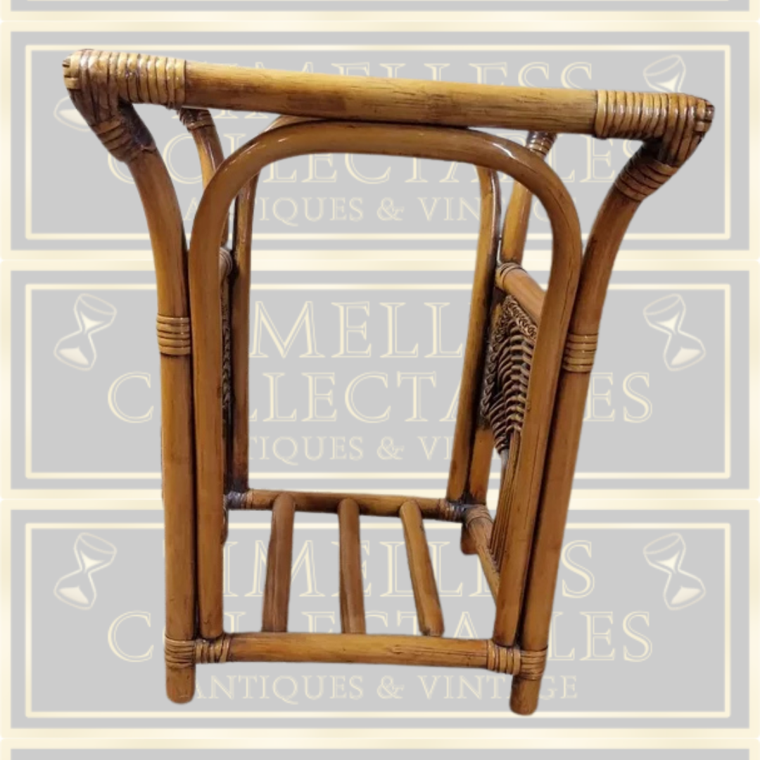 Vintage Cane And Wicker Coffee Table