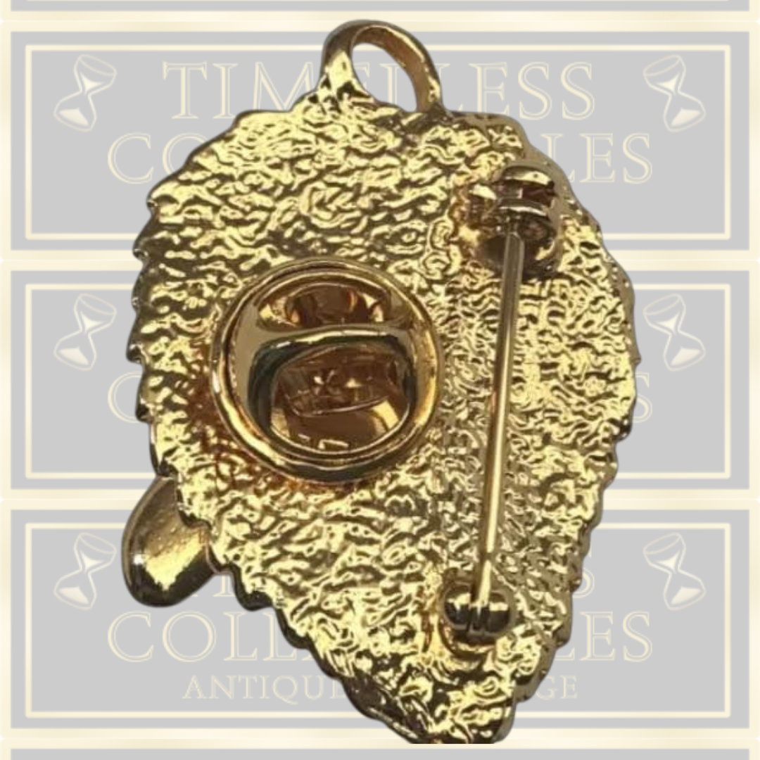 Vintage Bee Brooch Pin On A Leaf
