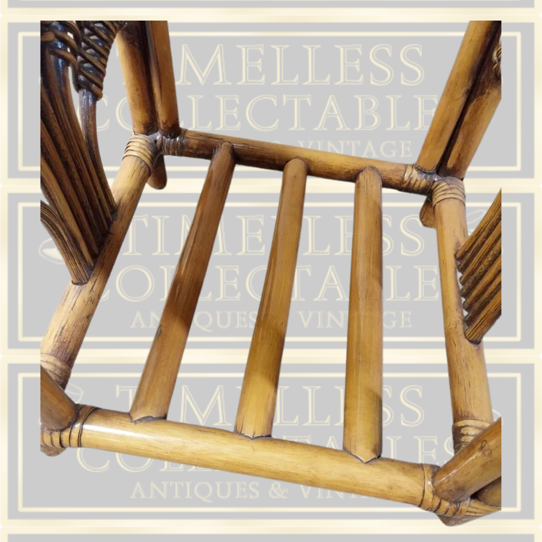 Vintage Cane And Wicker Coffee Table
