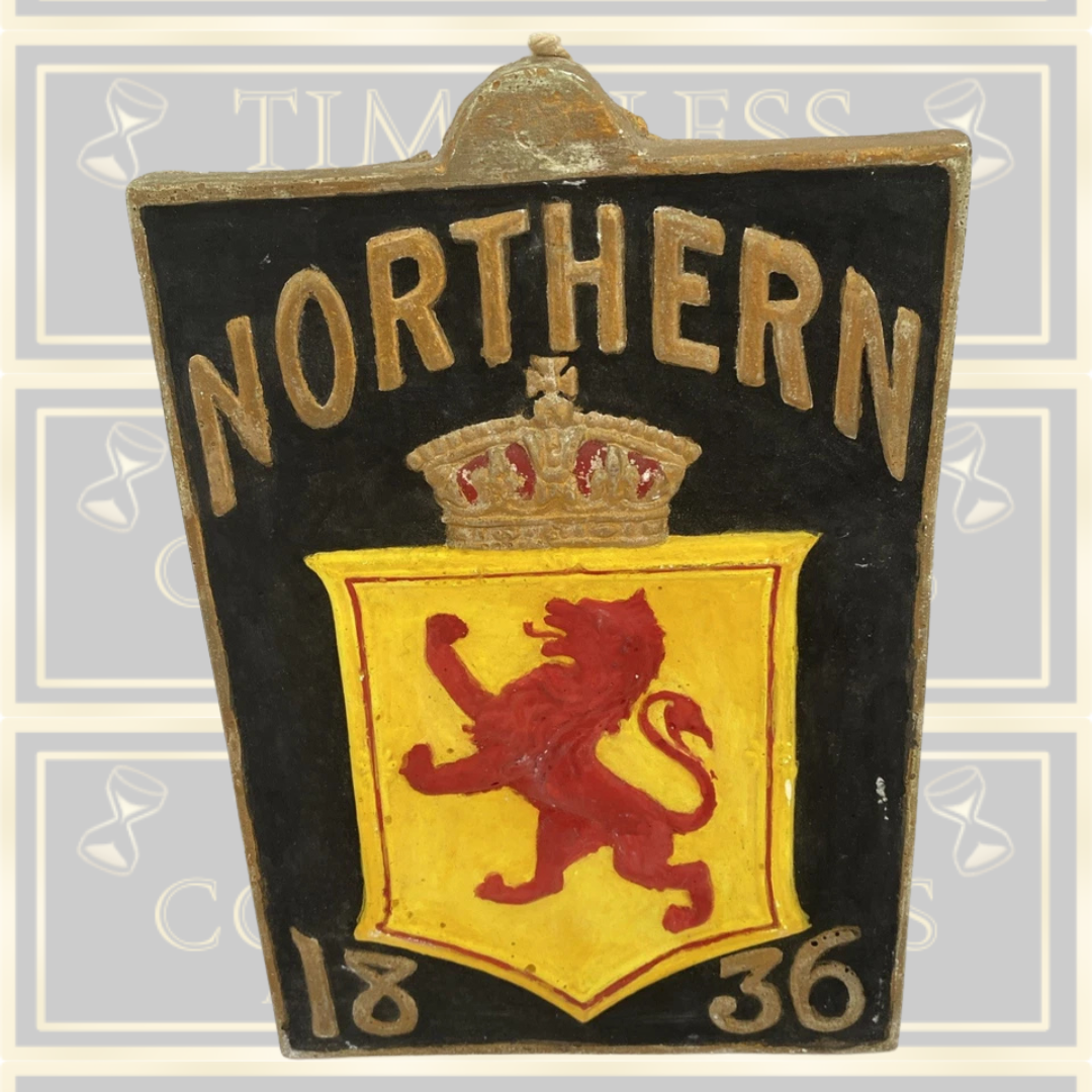 Vintage Northern Insurance Plaque In Chalk