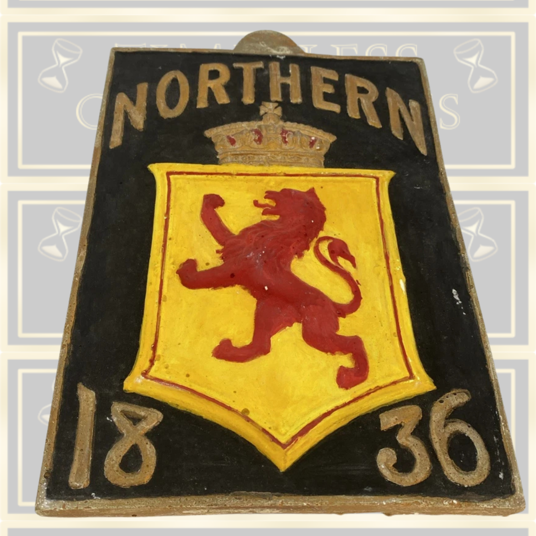 Vintage Northern Insurance Plaque In Chalk