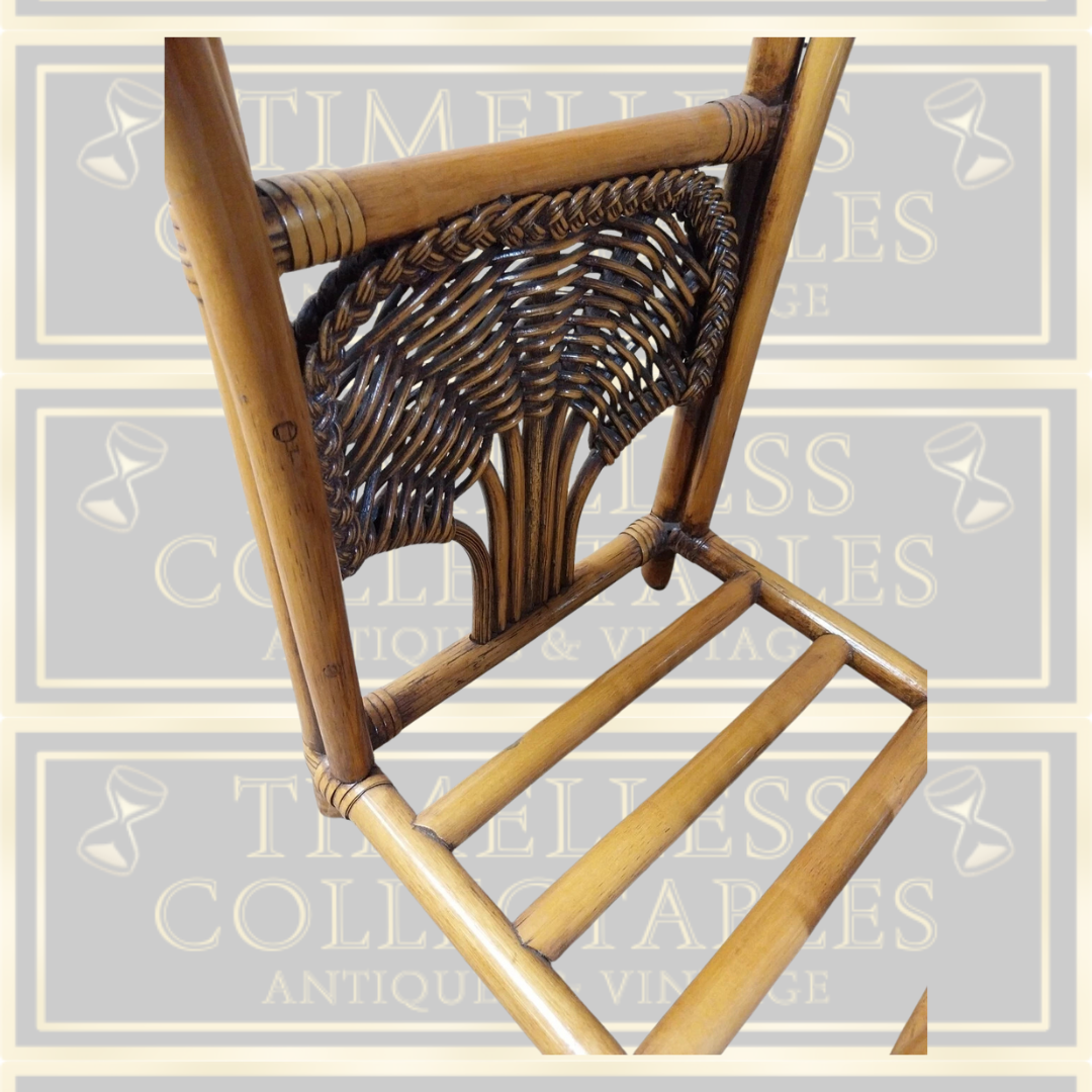 Vintage Cane And Wicker Coffee Table