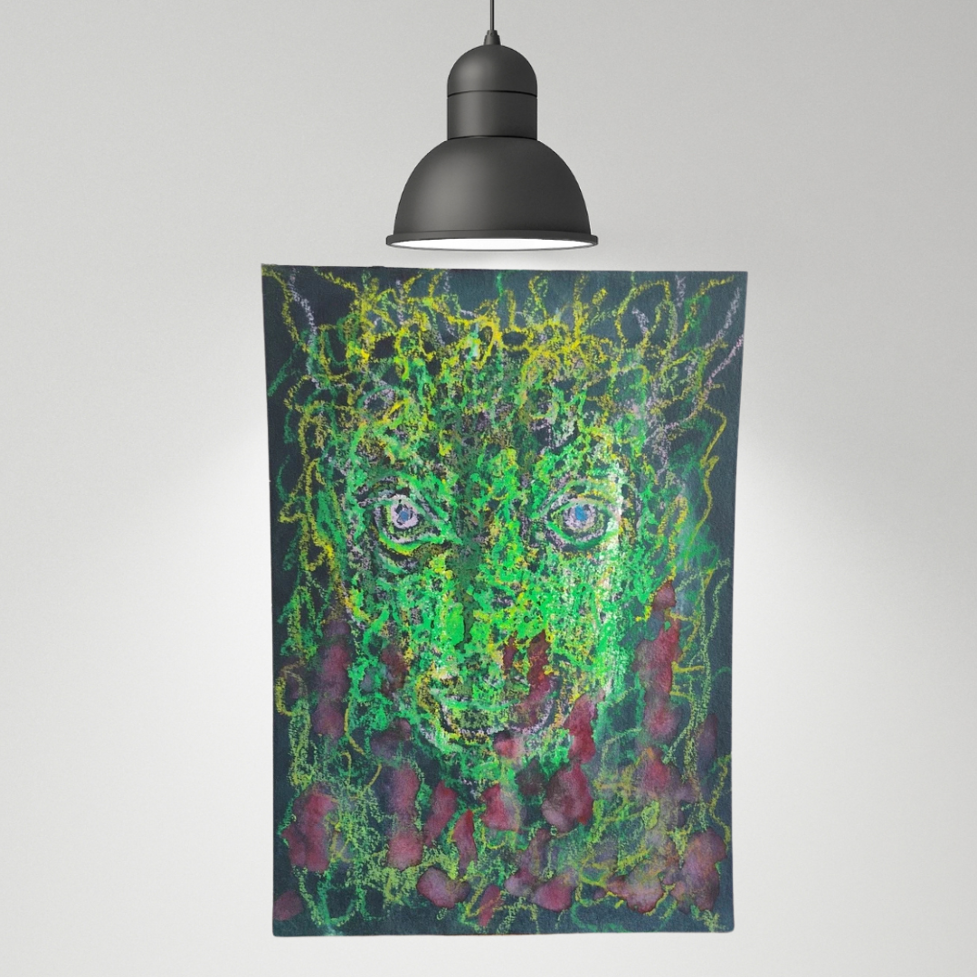 Oil Pastel Portrait Of A Dark Figure