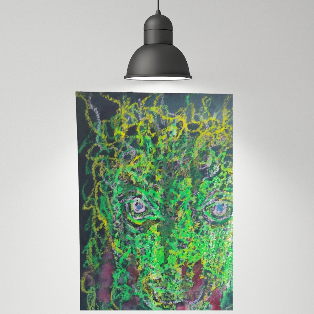 Oil Pastel Portrait Of A Dark Figure