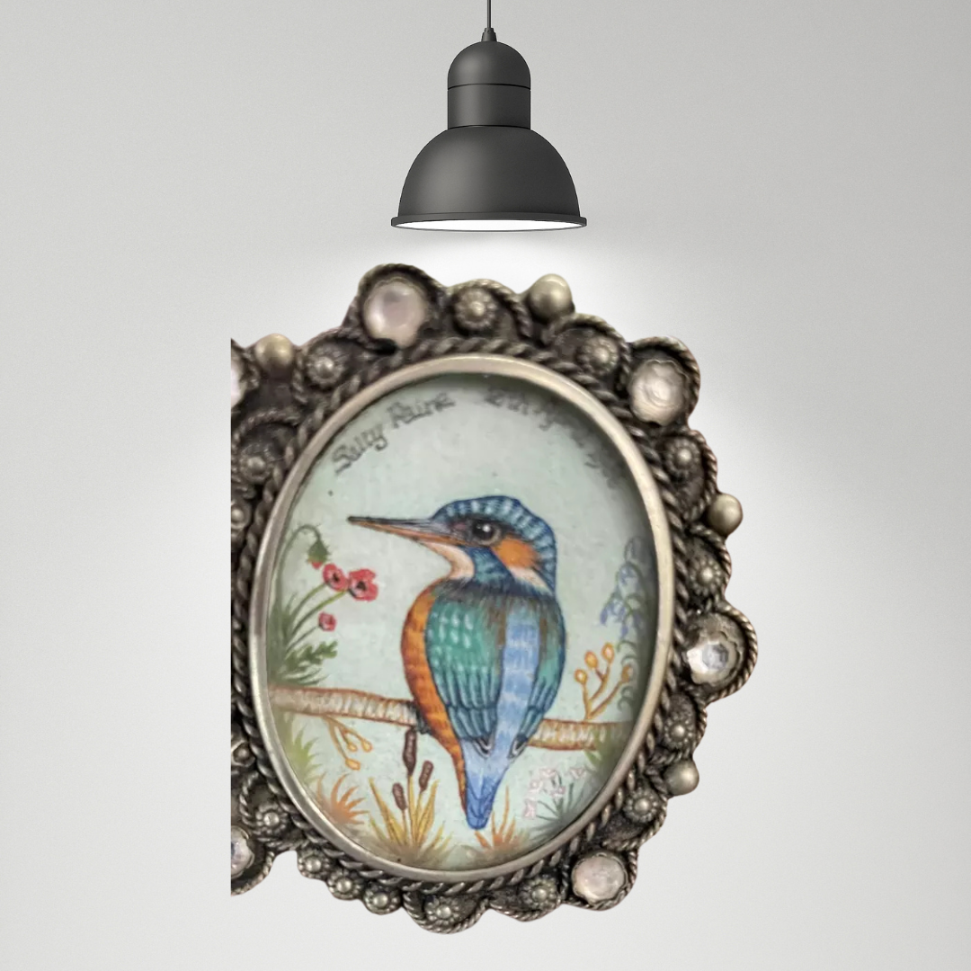 Vintage Sally Paine Hand-Drawn Kingfishers