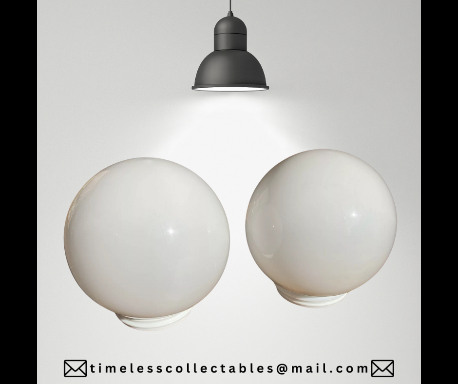 Pair of Vintage 1930s Art Deco Opaline Milk Glass Ultralux Light/Lamp Shade