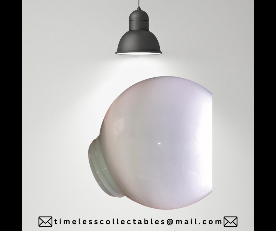 Pair of Vintage 1930s Art Deco Opaline Milk Glass Ultralux Light/Lamp Shade