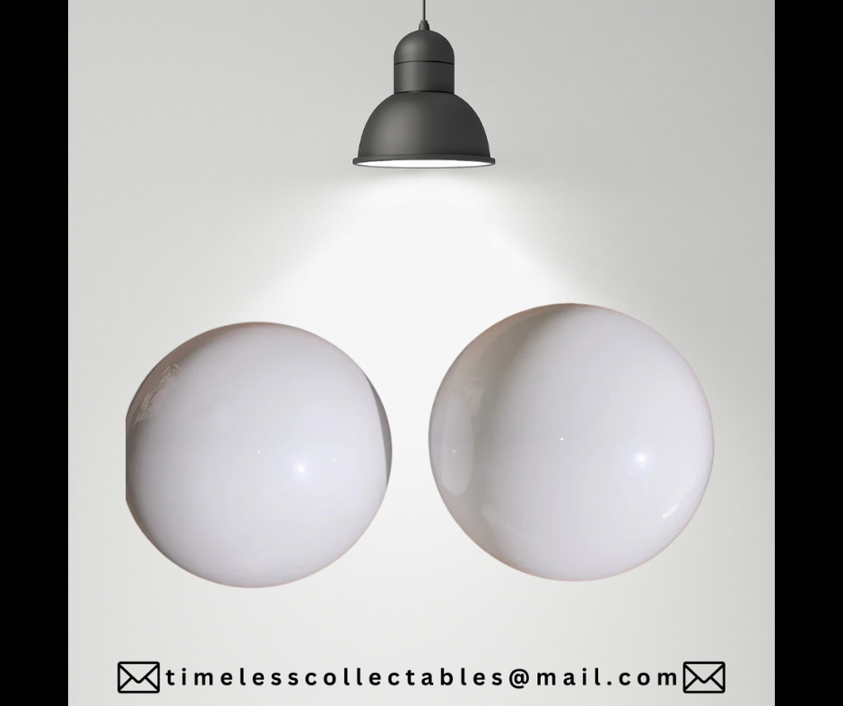 Pair of Vintage 1930s Art Deco Opaline Milk Glass Ultralux Light/Lamp Shade