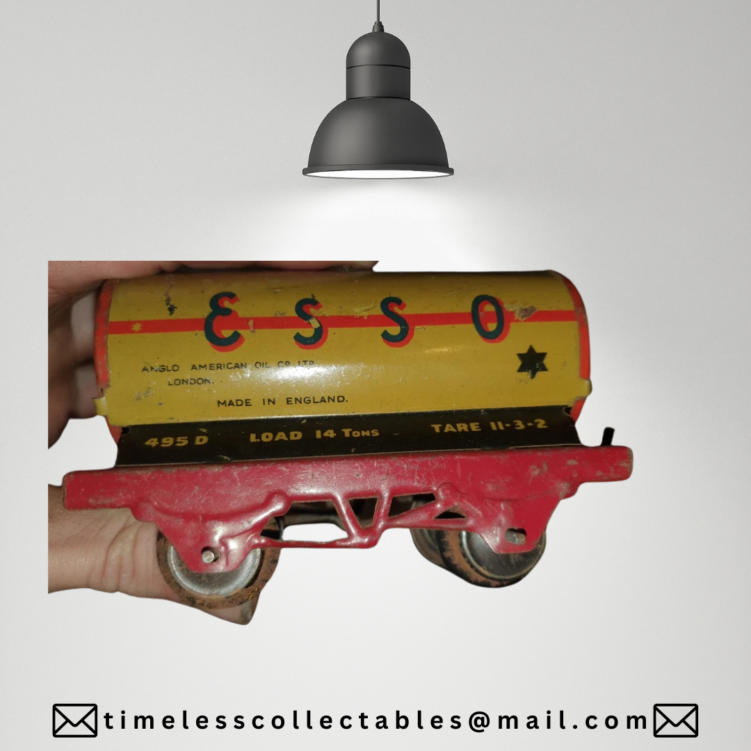 Vintage Tinplate O Gauge Wagons, Carriages, Esso Tanker