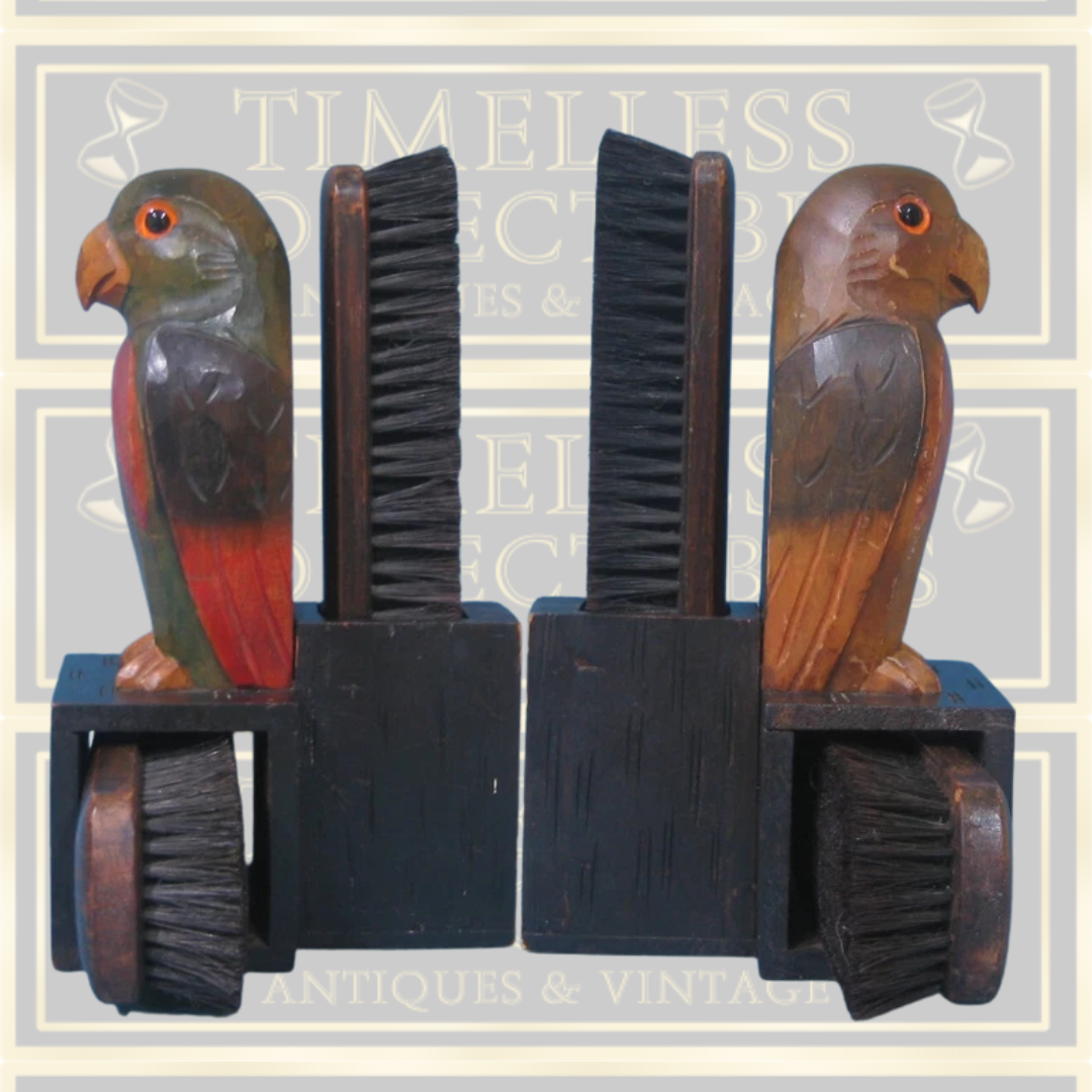 Vintage Hat & Coat Wall Hanging Brush Set