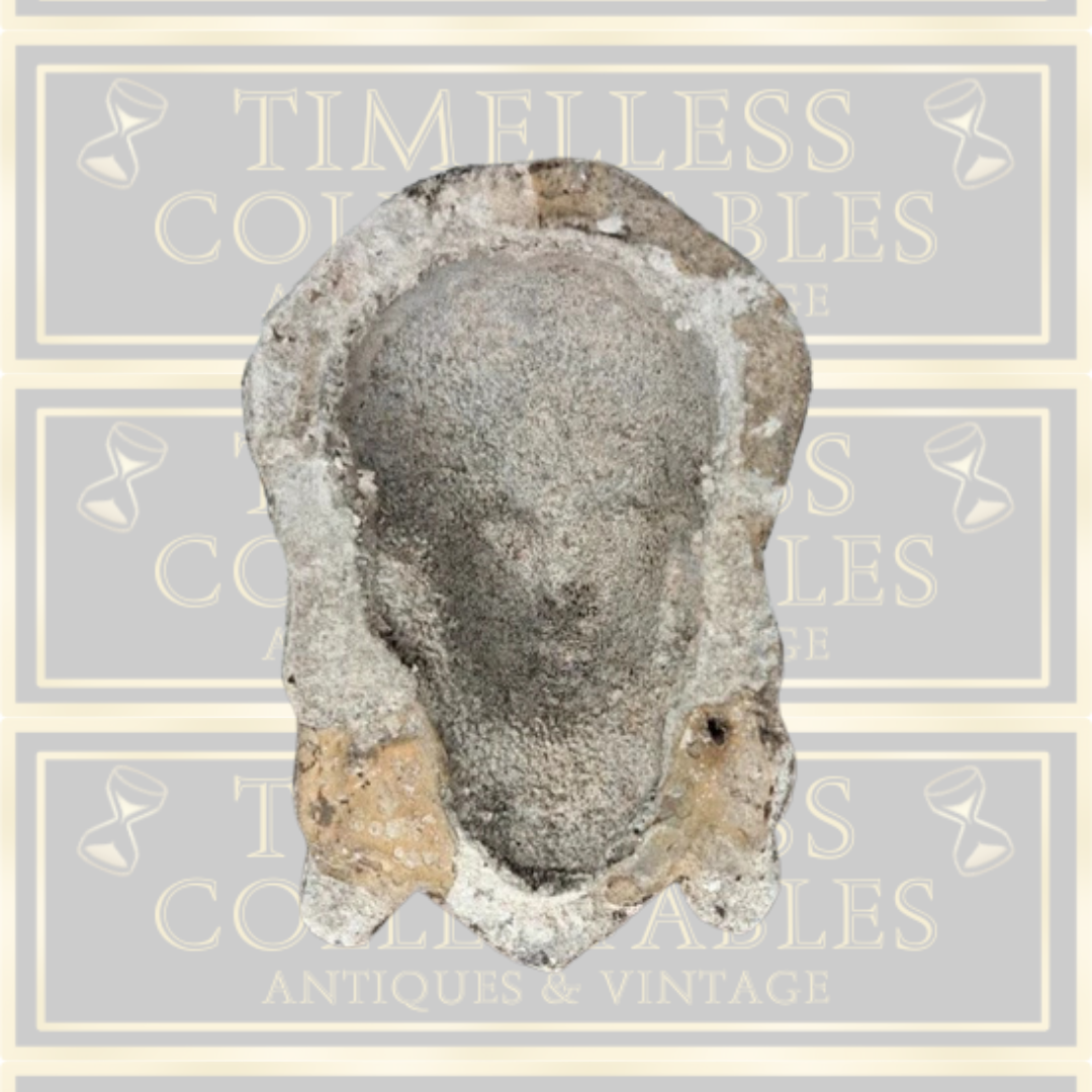 Antique Plaster Clock Finials of a Woman's Head
