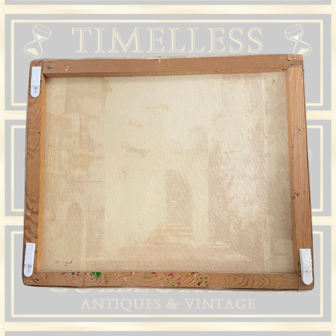 Beautiful Vintage Italian Town Signed Painting