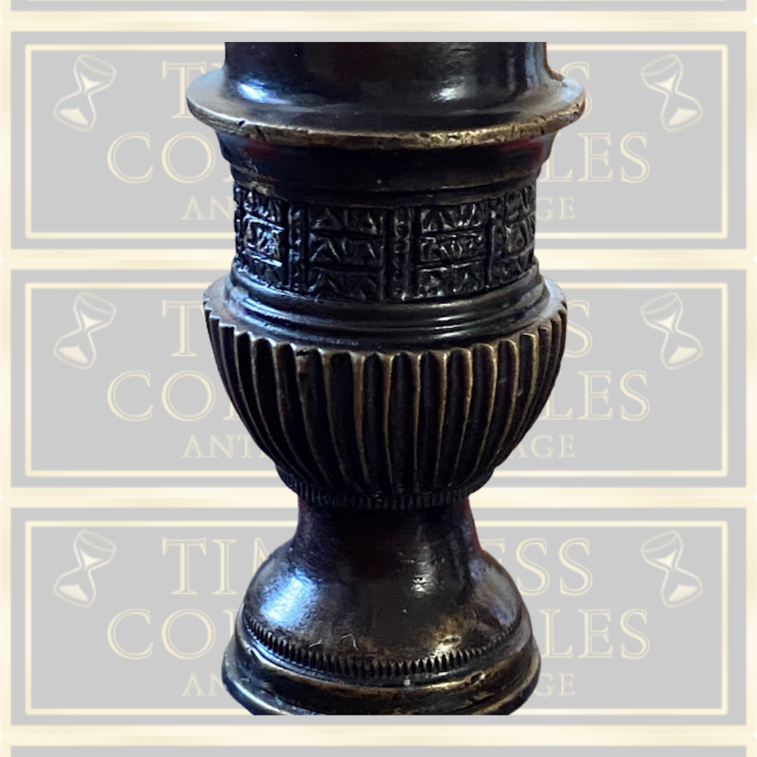 Pair Of Vintage Campbon Bronze Candlestick Lamps