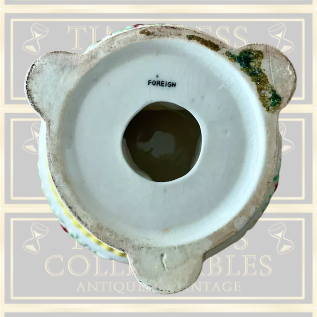 Vintage Porcelain Pedestal Cherub Bowl