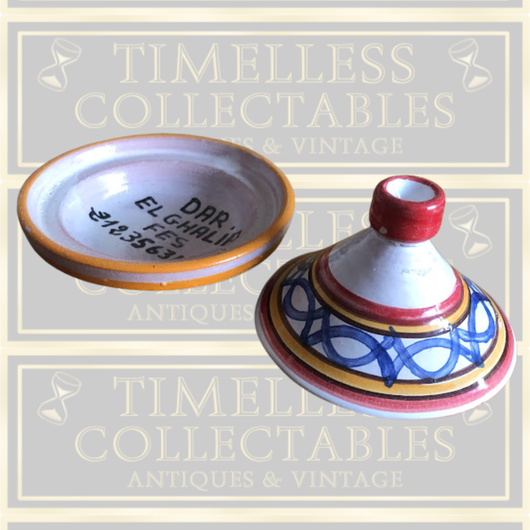 Vintage Tagine Salt/herb Pot Moroccan Pottery