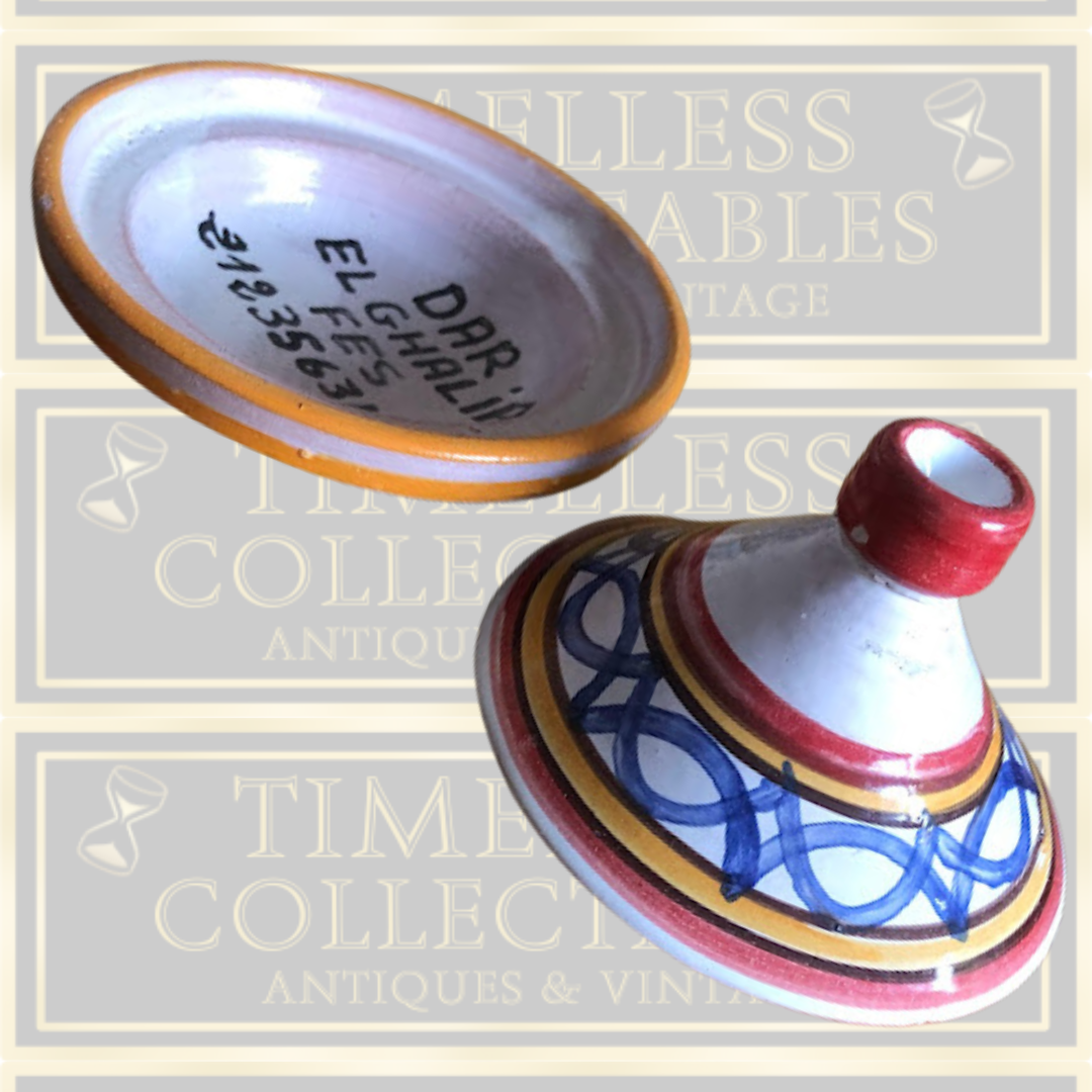 Vintage Tagine Salt/herb Pot Moroccan Pottery