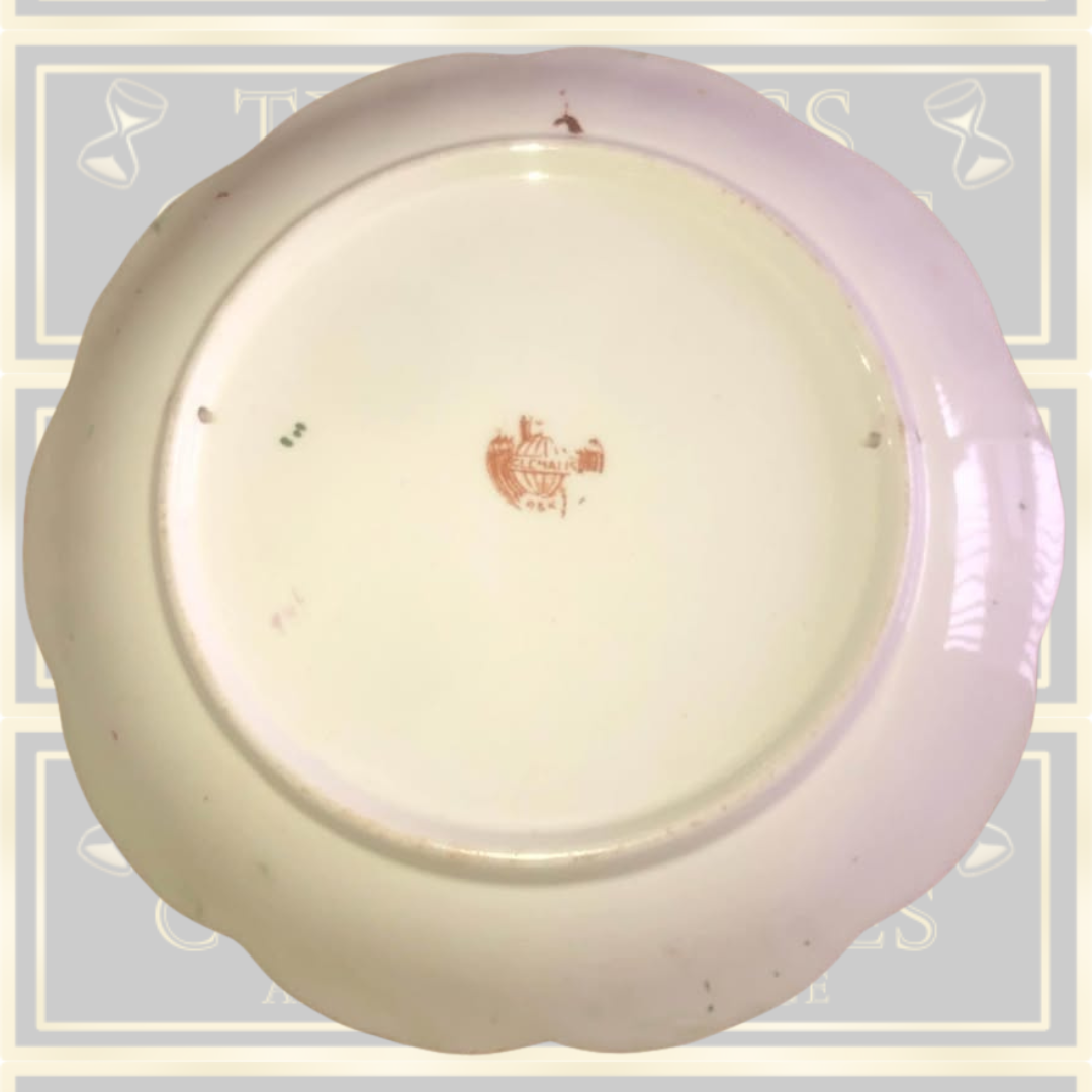 Antique Barkers And Kent "Clematis" Scallop Edged Floral Plate