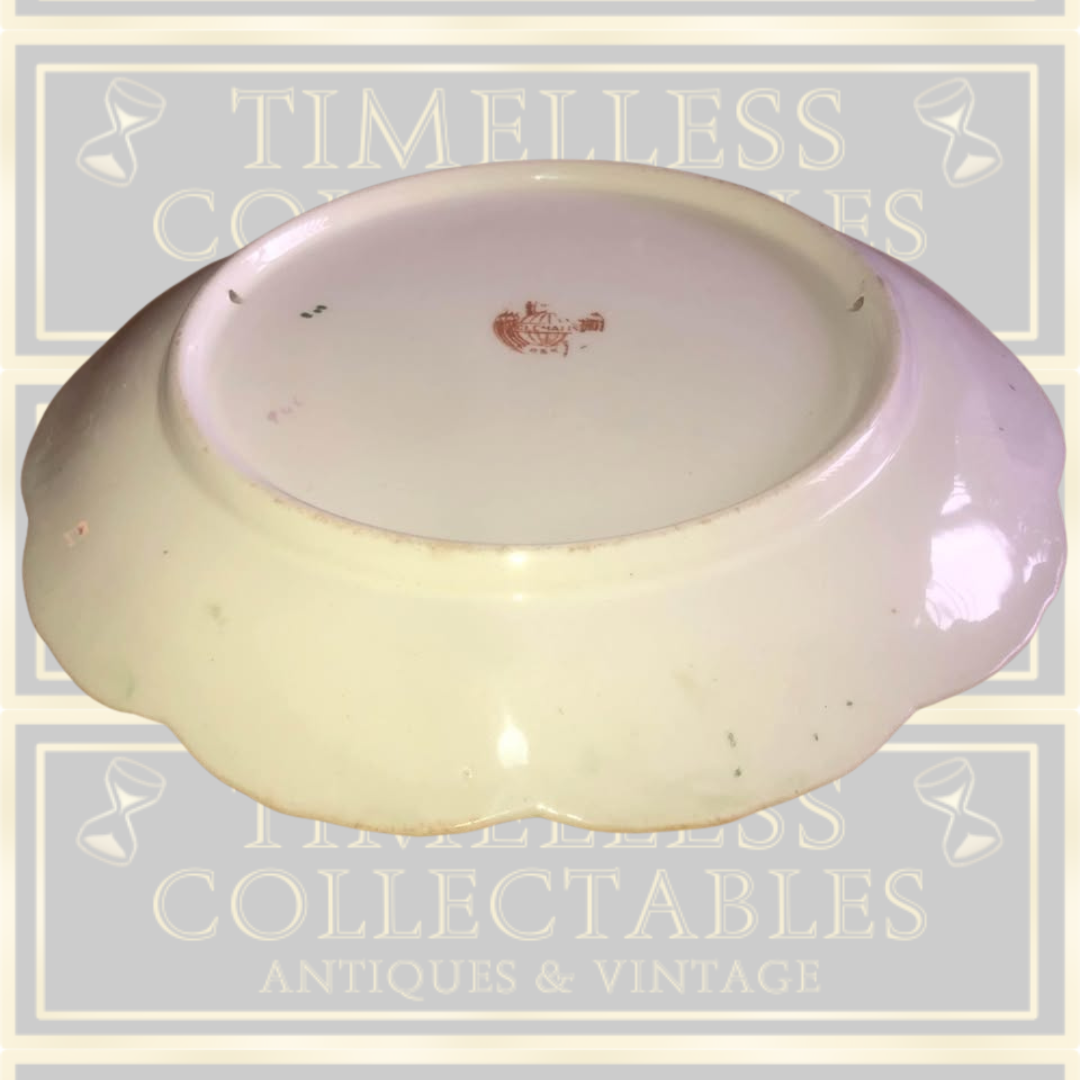 Antique Barkers And Kent "Clematis" Scallop Edged Floral Plate