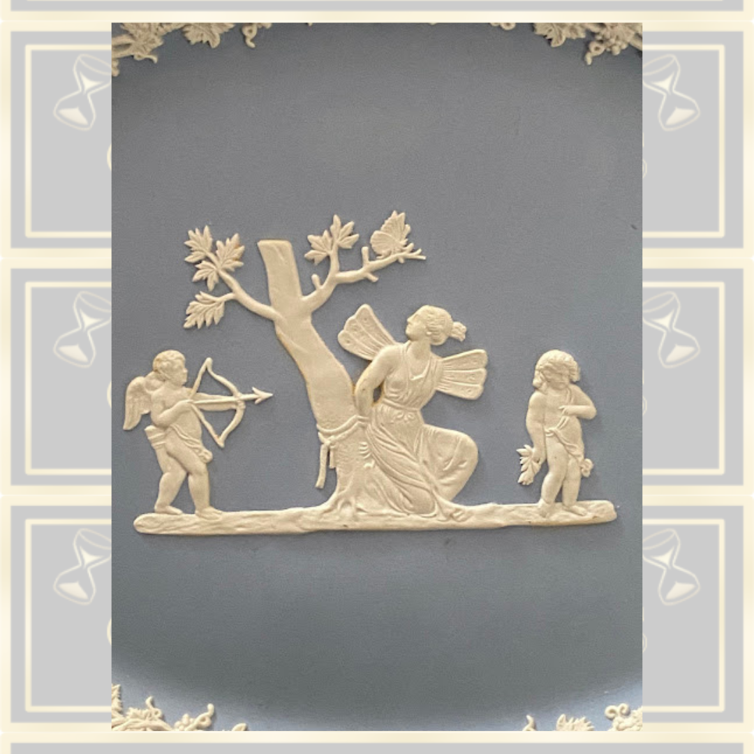 Vintage Wedgwood Blue Jasperware Hanging Plate