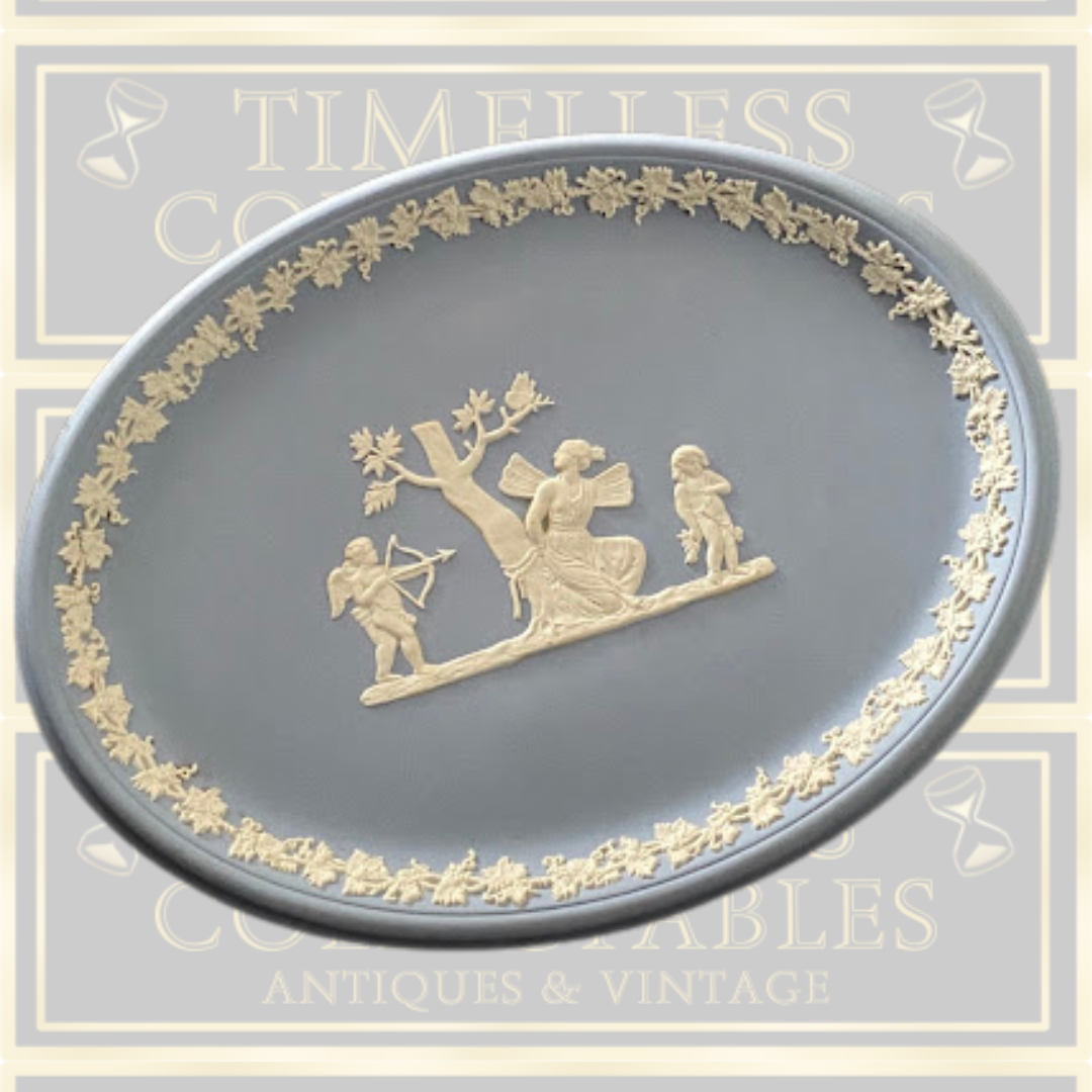 Vintage Wedgwood Blue Jasperware Hanging Plate