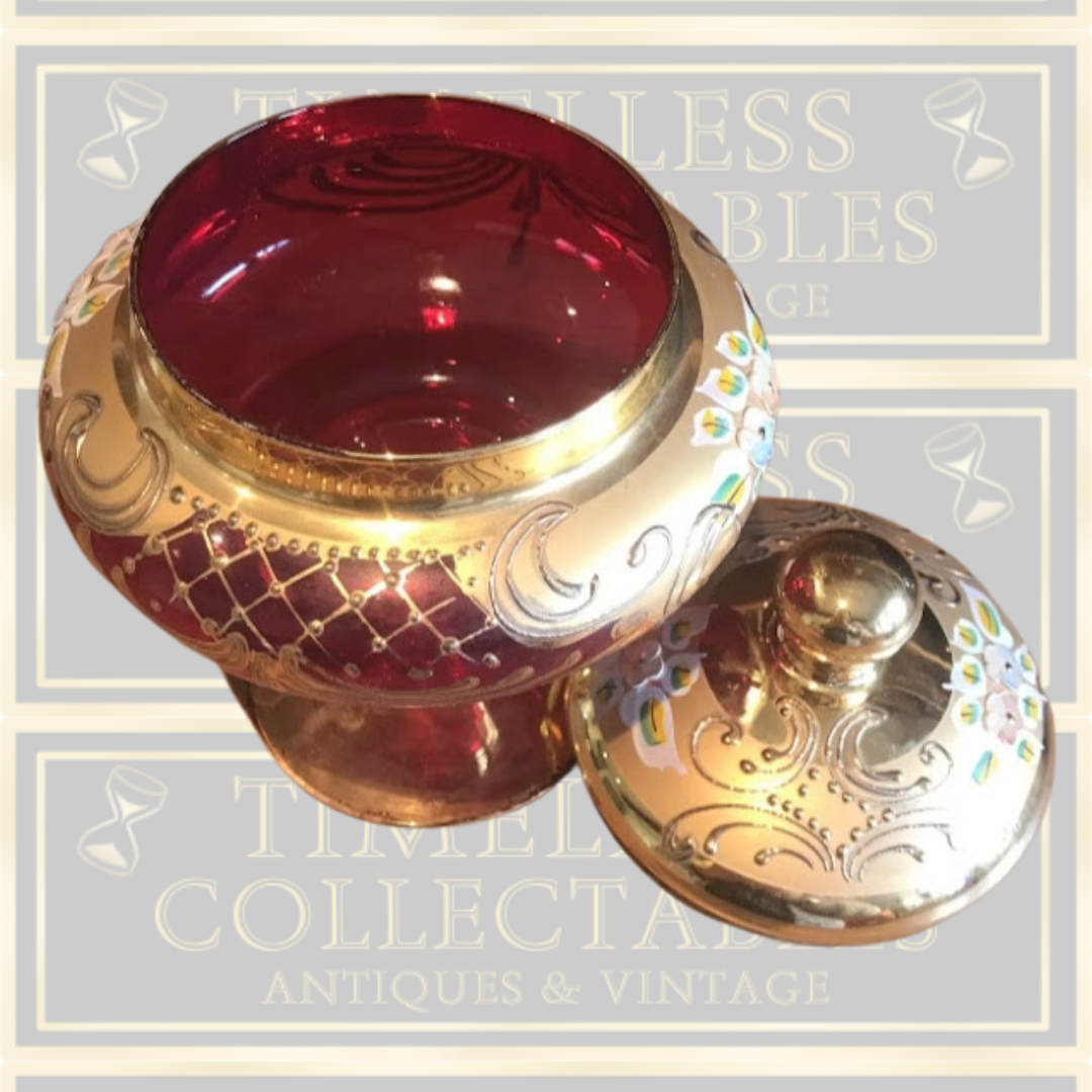 Vintage Venetian Murano Glass Candy Dish