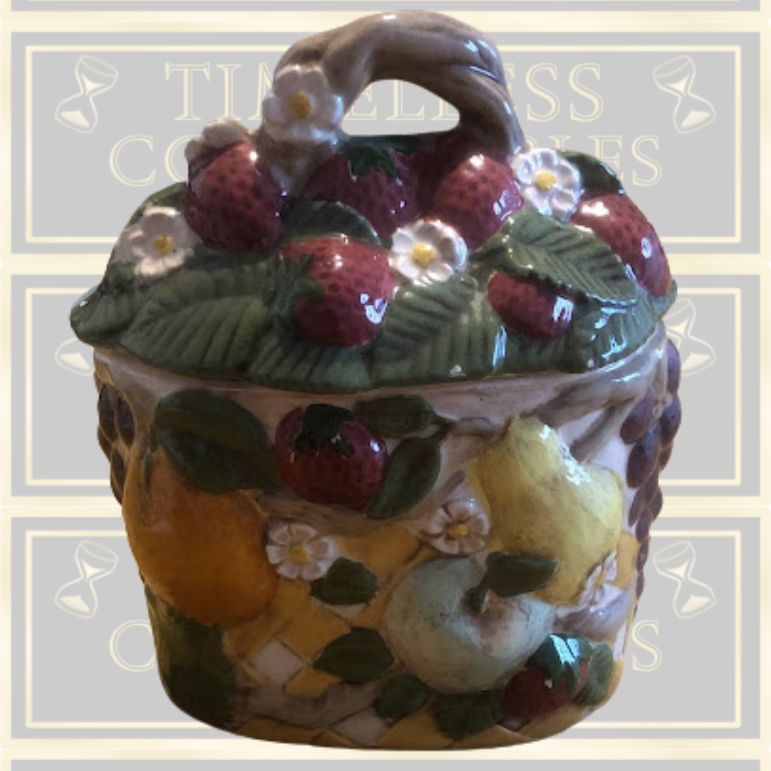 Antique Duncan 1834 Fruit Lattice Sugar Bisqueware