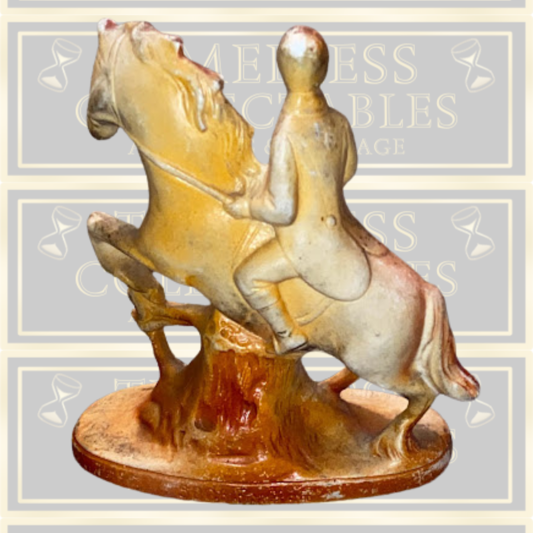Antique Pair Victorian English equestrian Seaside Souvenirs