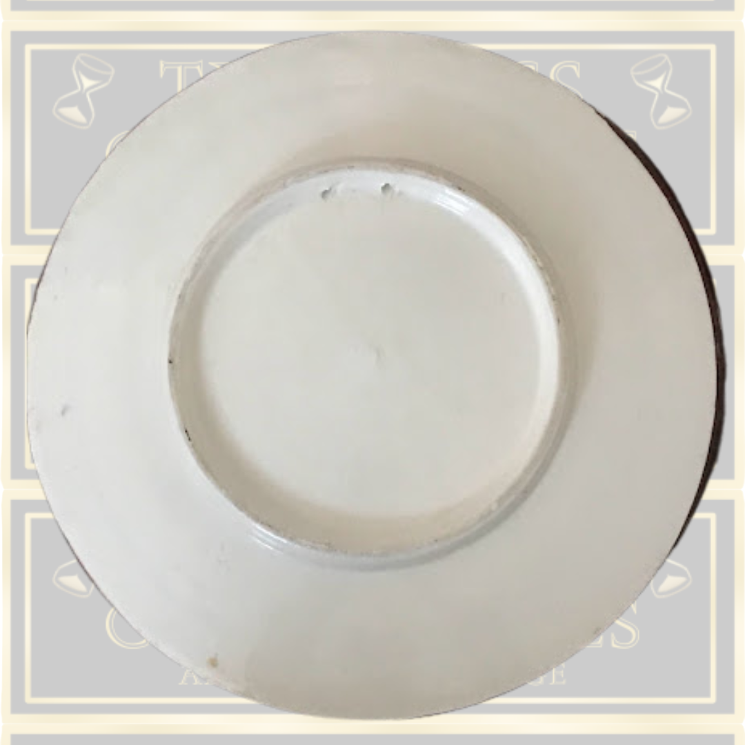 Majolica Spanish Hand Painted Ceramic Wall Plate Signed Valero