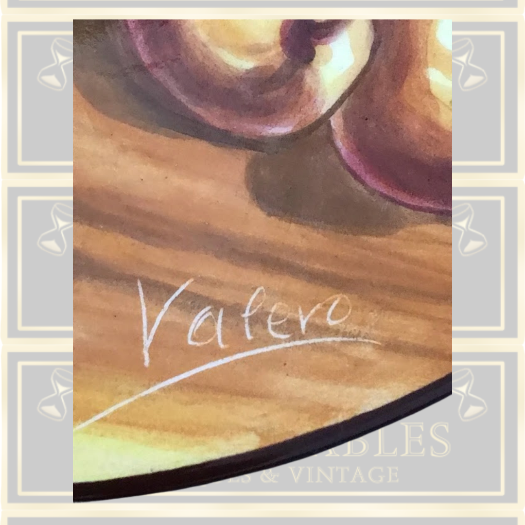 Majolica Spanish Hand Painted Ceramic Wall Plate Signed Valero