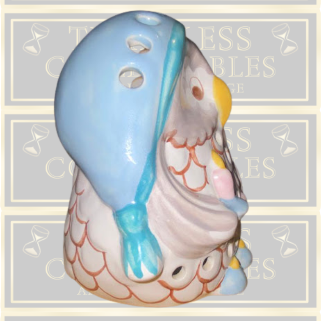 Vintage 1980s Peggy Pottery Ceramic Owl Lamp, Night Light