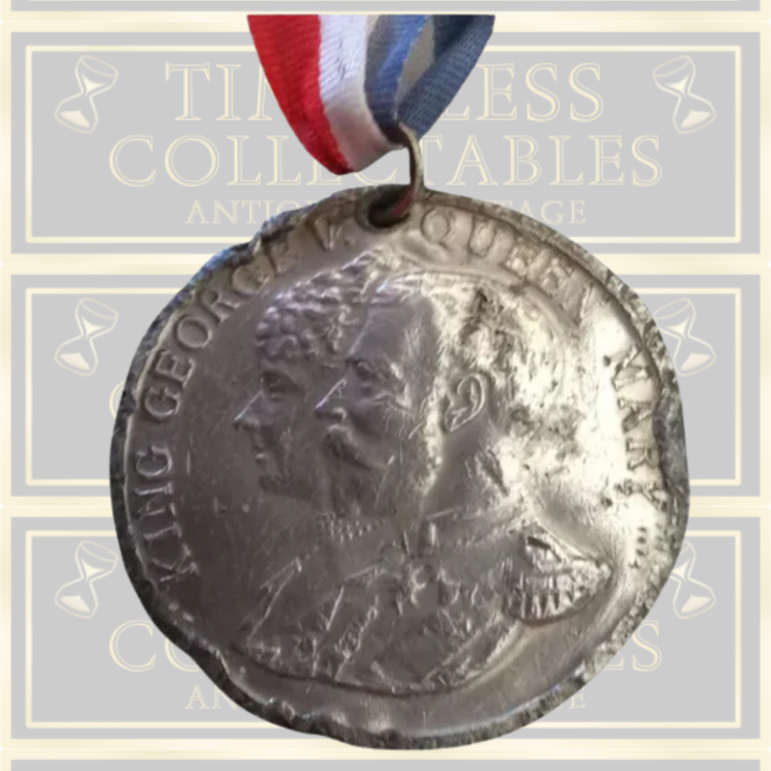 British Royal Vintage Coronation & Jubilee Medals With Ribbons Geo V