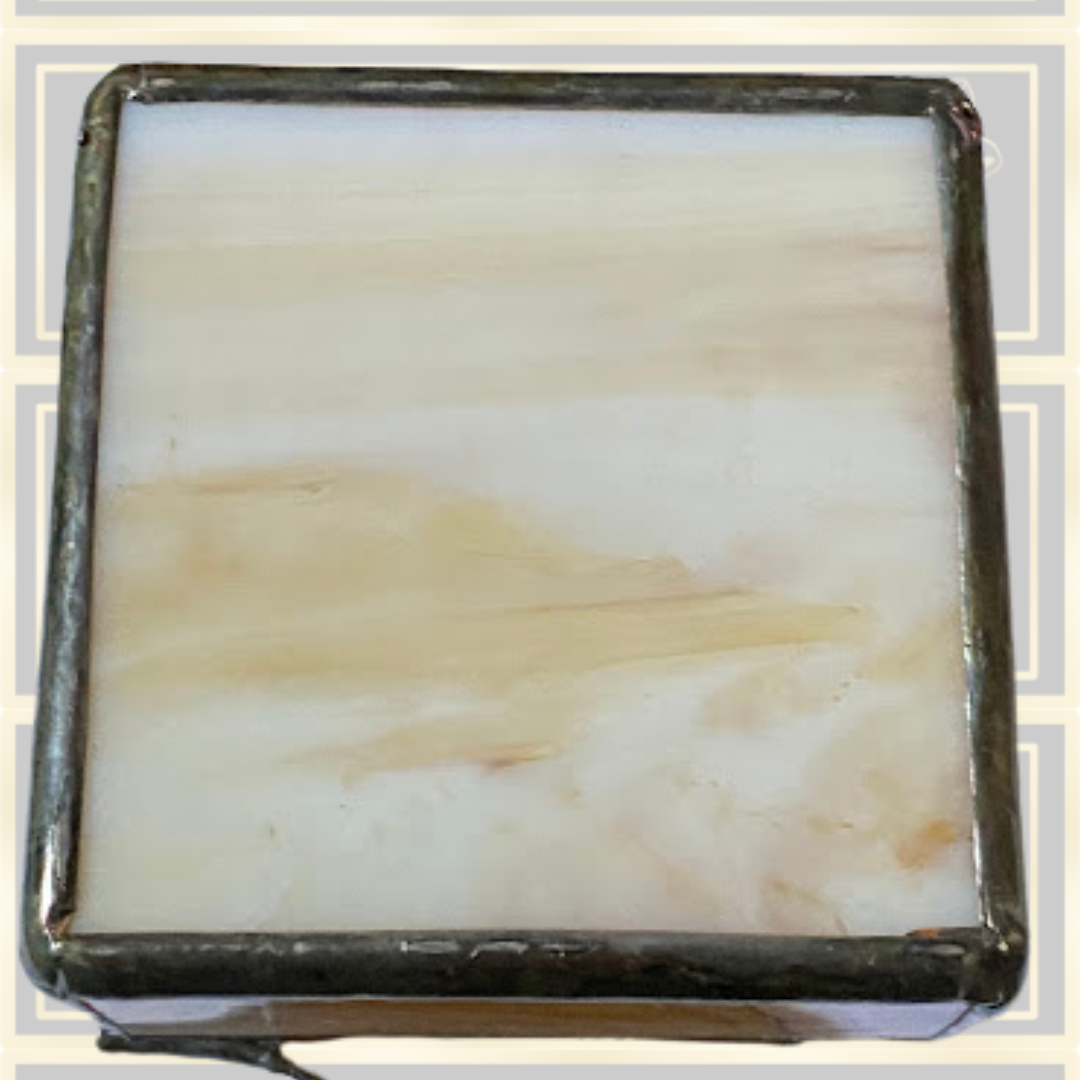 Vintage Slag Glass Trinket Box