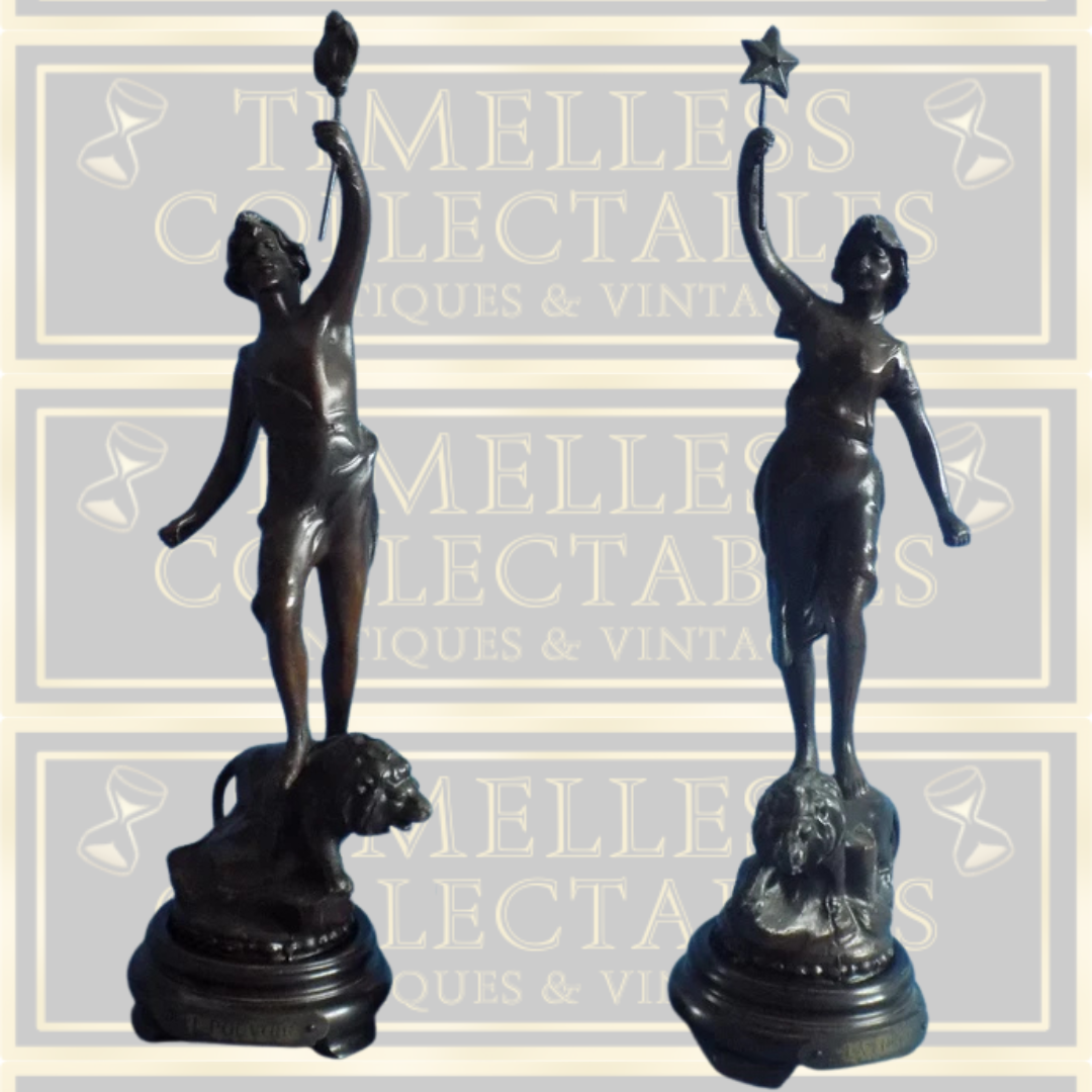 Antique French Bronze Spelter Figurines