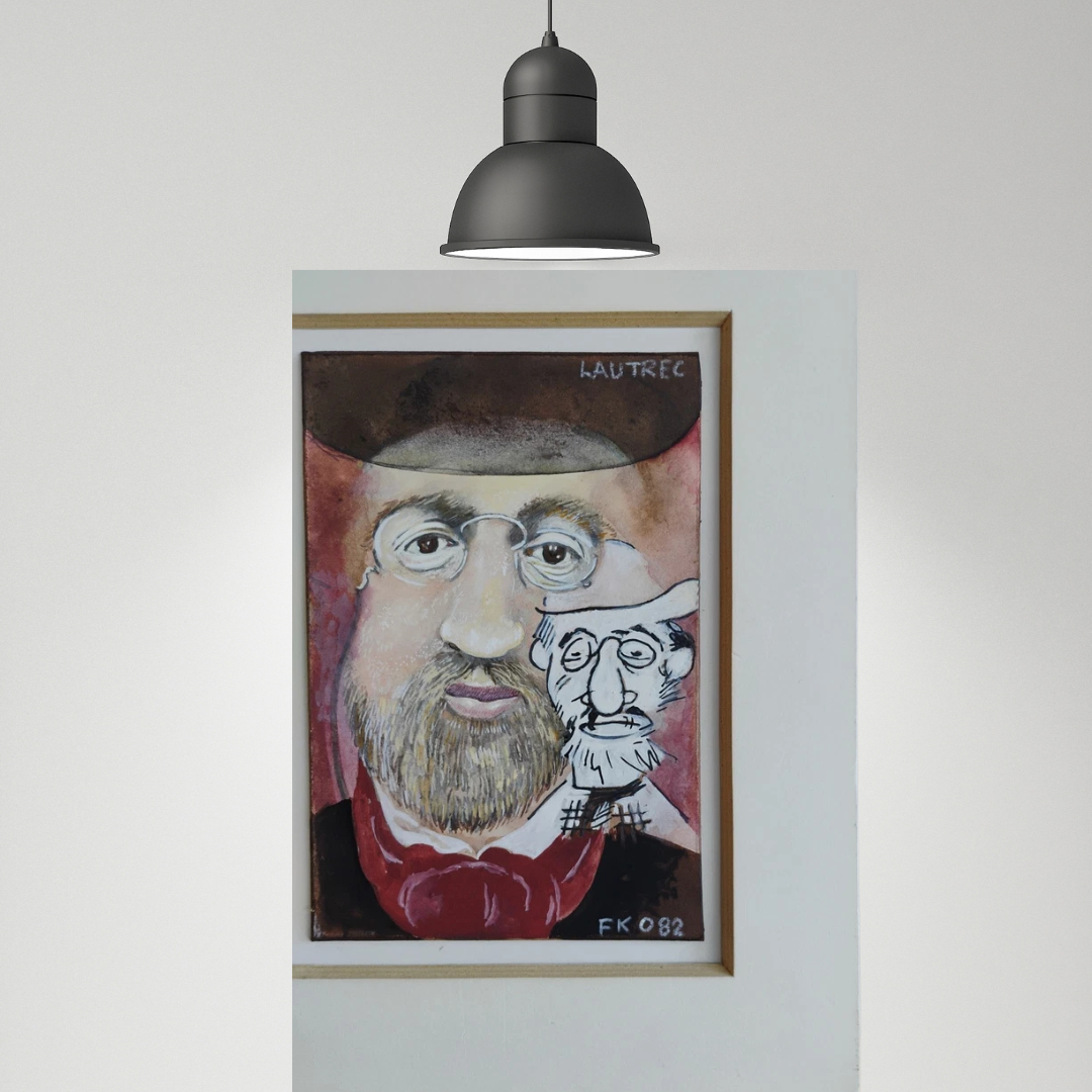 Vintage Frank Owen Portrait Painting Face Figures Bearded Man Hat Period