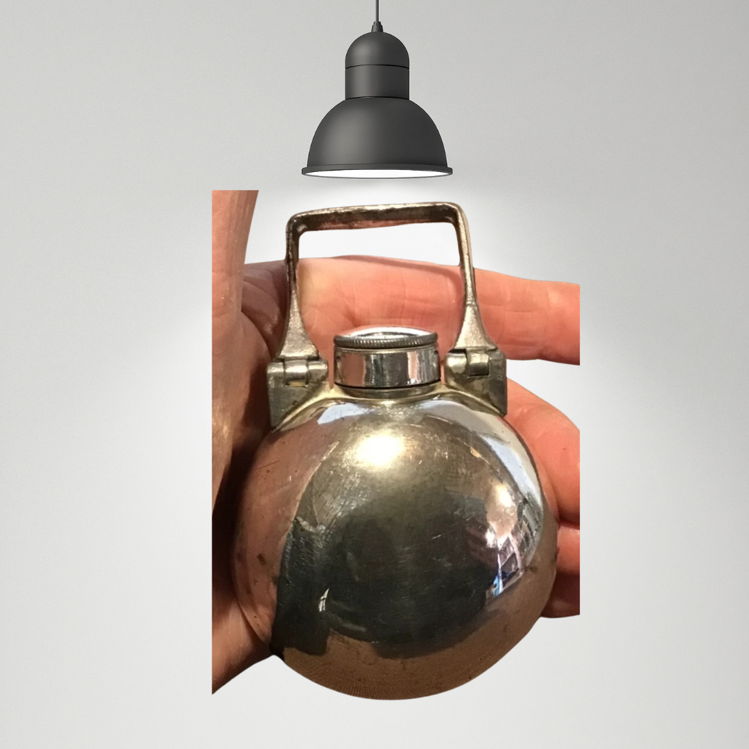 Vintage Round Chrome 1/4pt Hip Flask