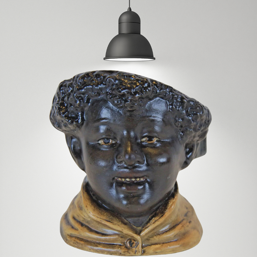 Antique Austrian Pottery Tobacco Jar modelled as a Moorish Boy.