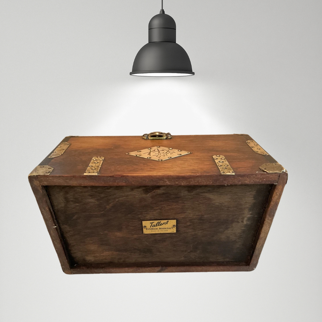 Vintage Tallent Tea Chest, Handmade Wood Craft, England