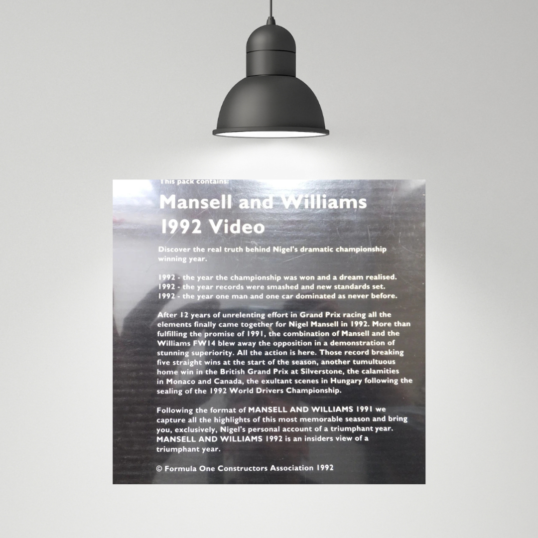 F1 Vintage Nigel Mansell Celebration Pack with Die Cast 1/24 Williams FW14 Car + vhs Video