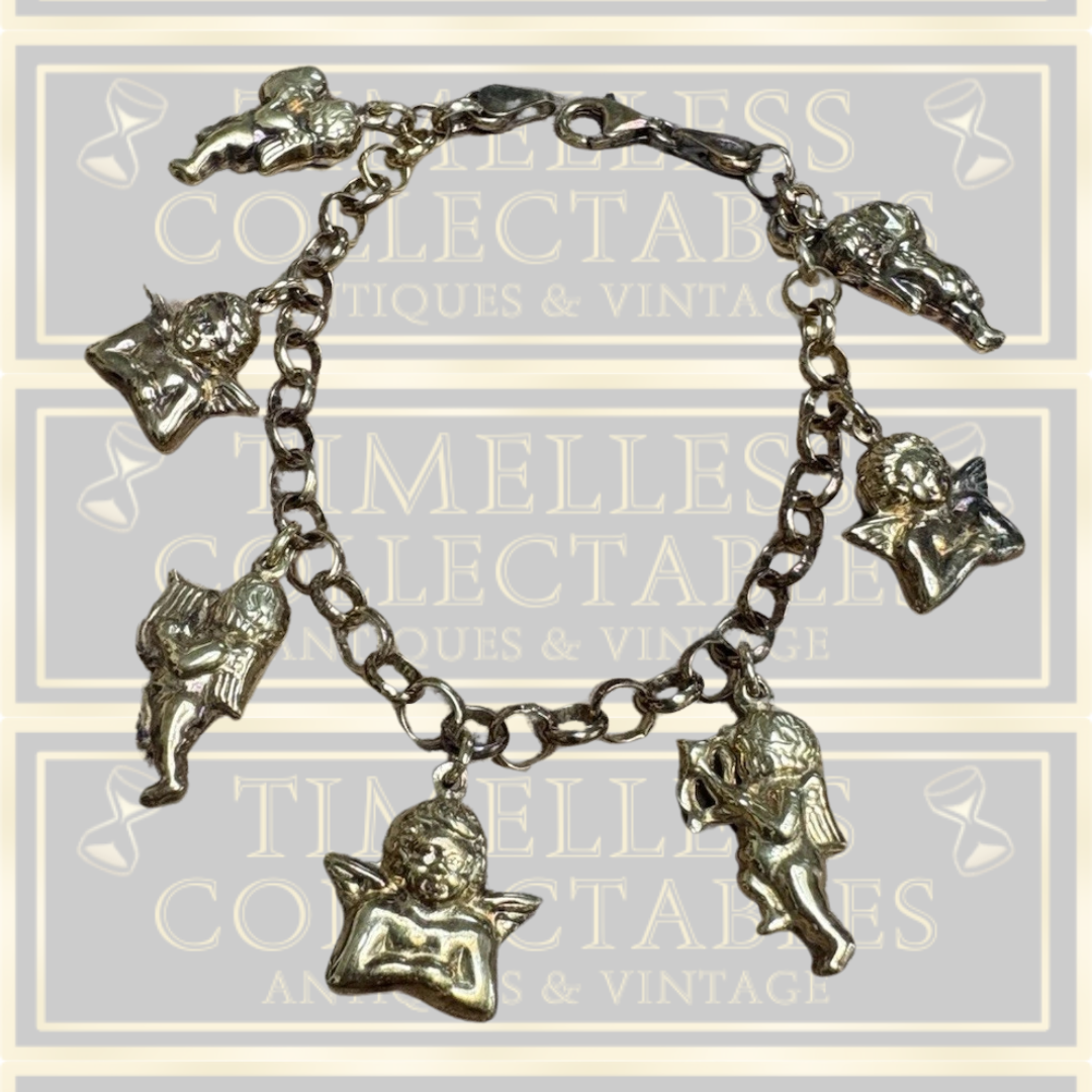 Vintage 925 Stamped Silver Charm Bracelet