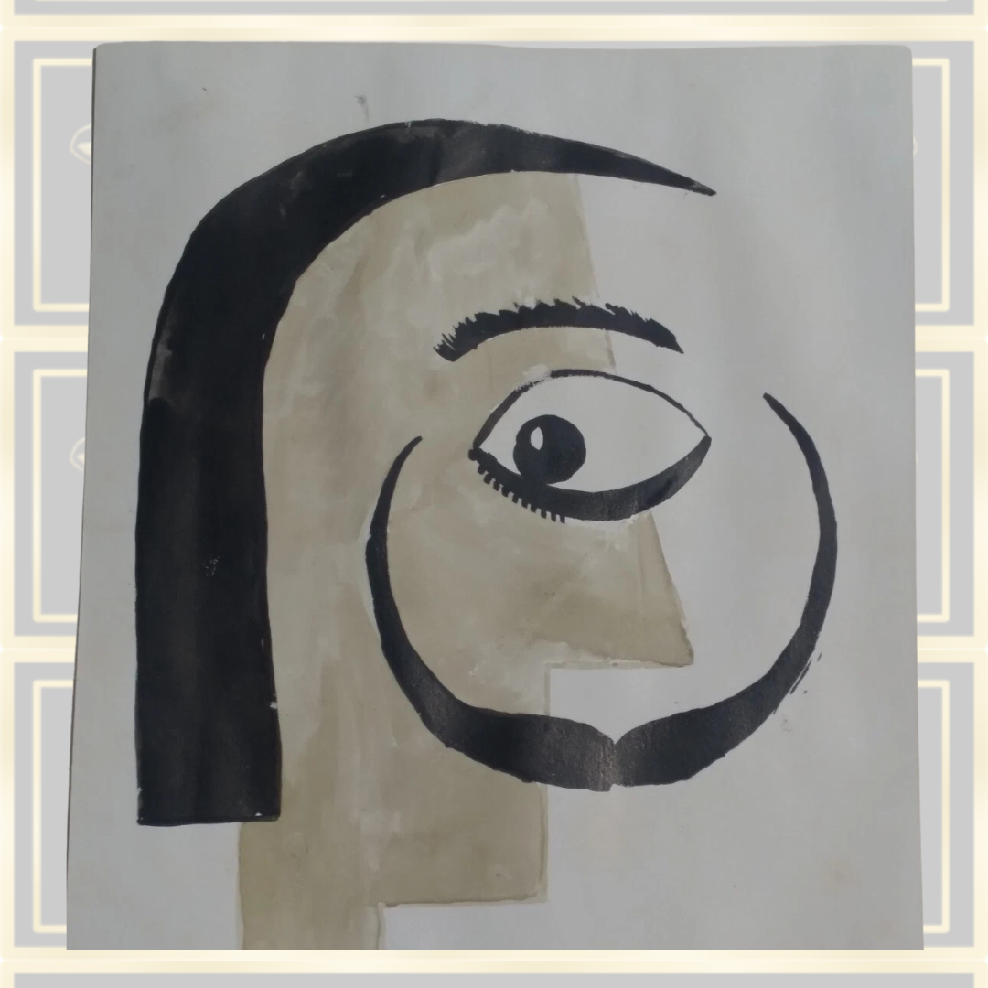 Salvador Dali Watercolor Art, Surreal Face