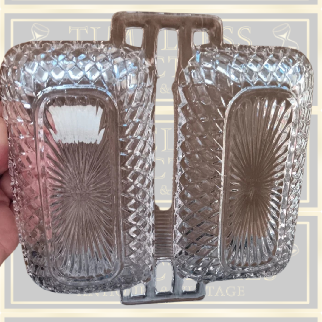 Vintage George Davidson Glassware Double Dish