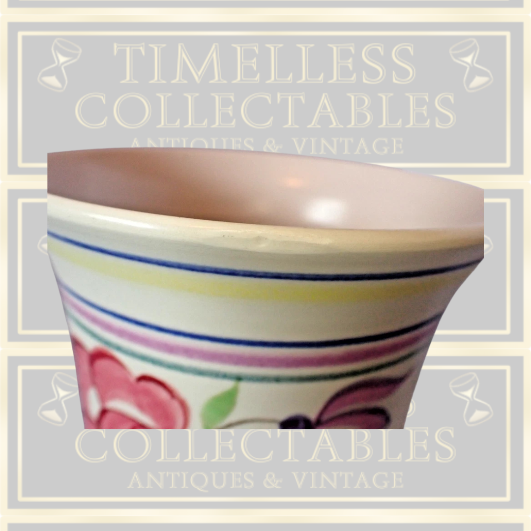 Vintage Large Poole Pottery Cockatoo Pattern Vase