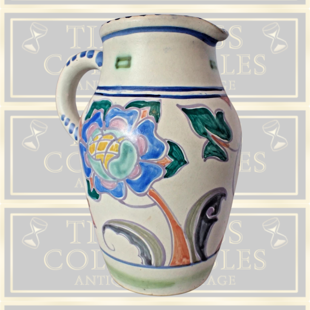 Antique Large Art Deco Honiton Pottery Jug