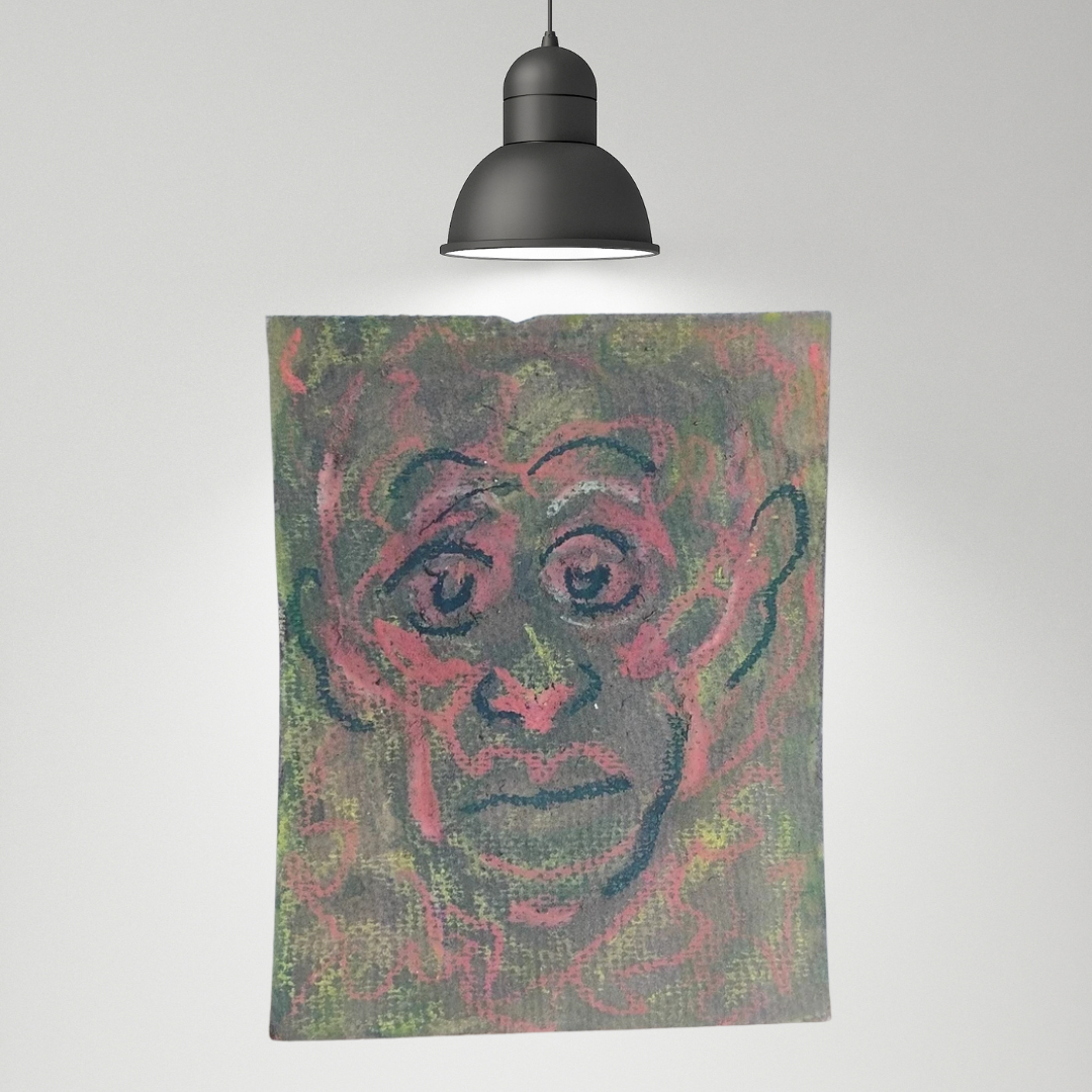 Vintage Set Of 3 Small Gouache Paintings Funny Faces Clown Monkey Circus by Fk Owen