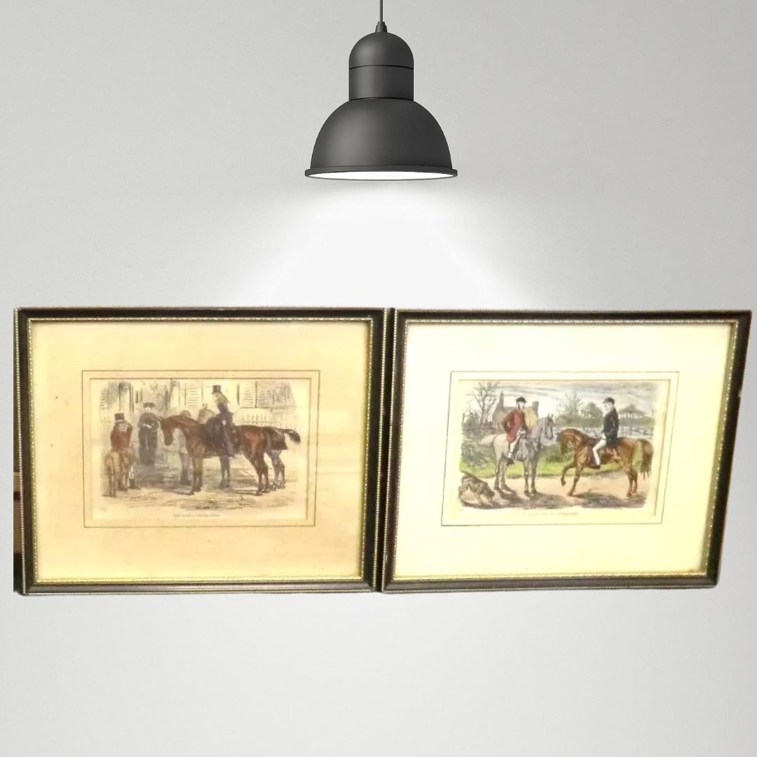 Three Antique " John Leech " Lithographs