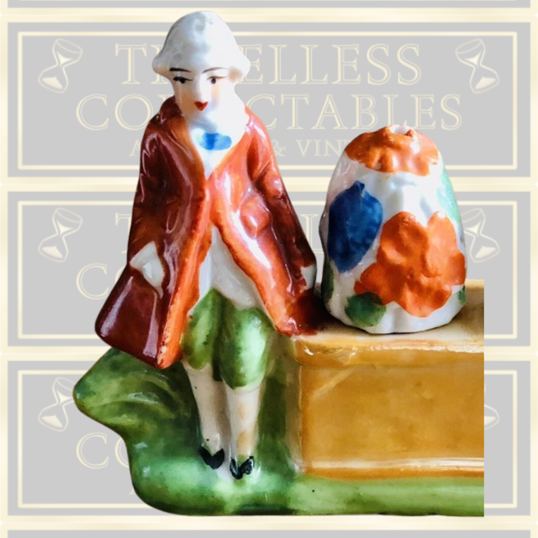 Antique Porcelain Salt And Pepper Set