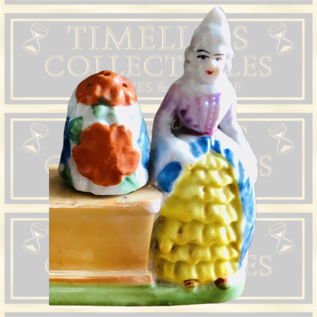 Antique Porcelain Salt And Pepper Set