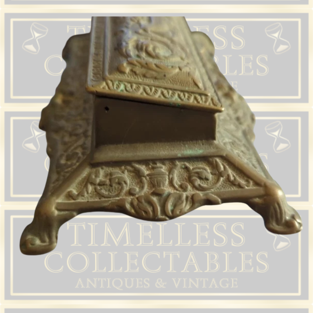 Antique Brass Art Nouvous Desk Stamp Box
