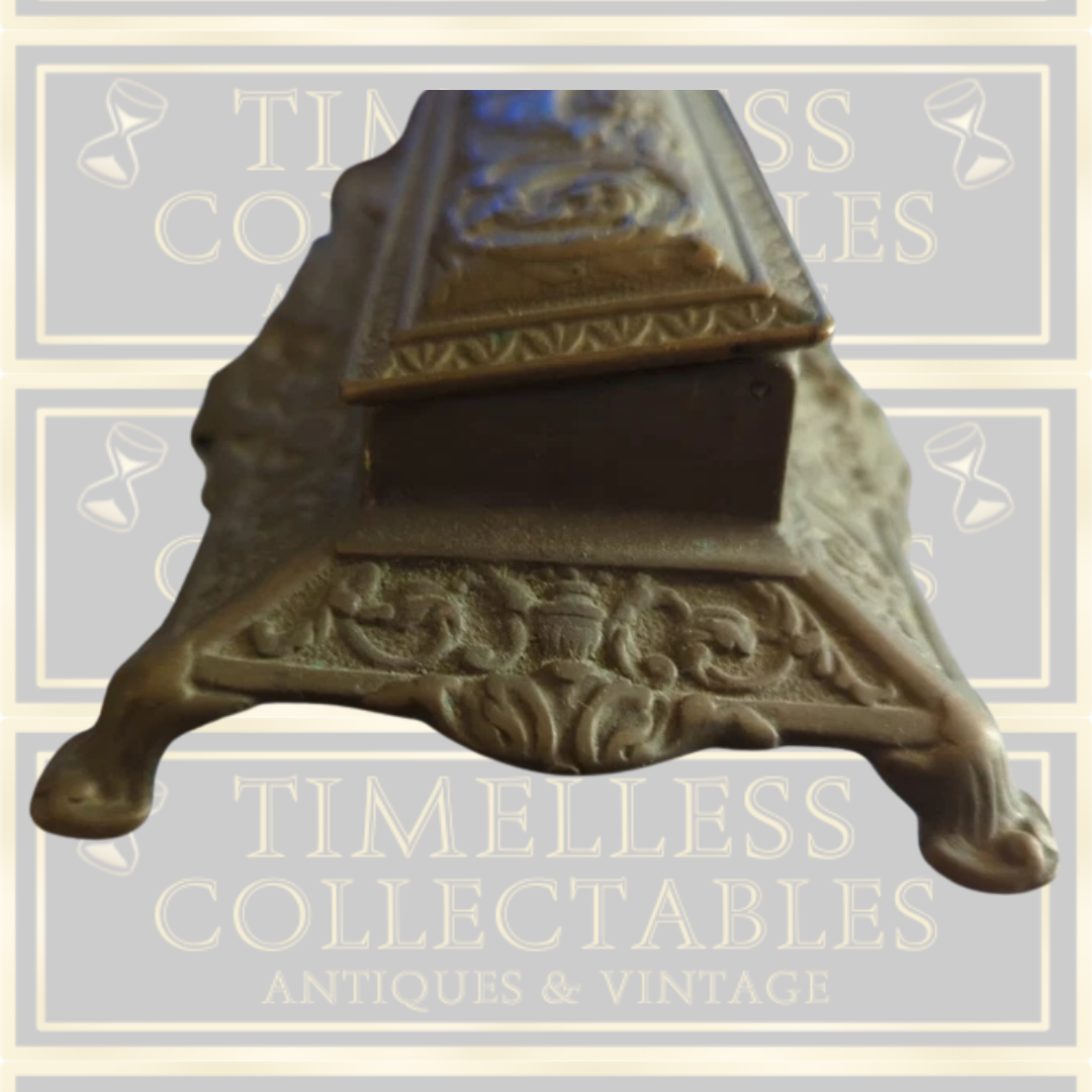 Antique Brass Art Nouvous Desk Stamp Box
