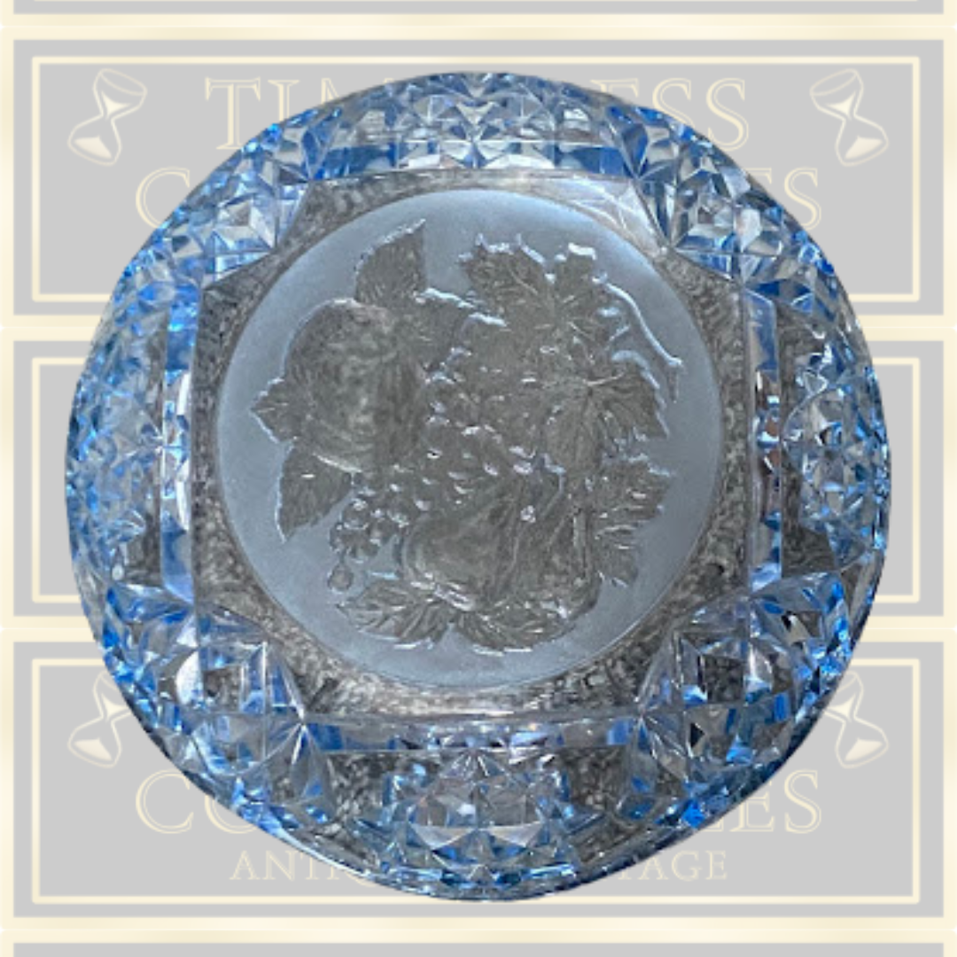 Vintage Light Blue Glass Fruit Bowl